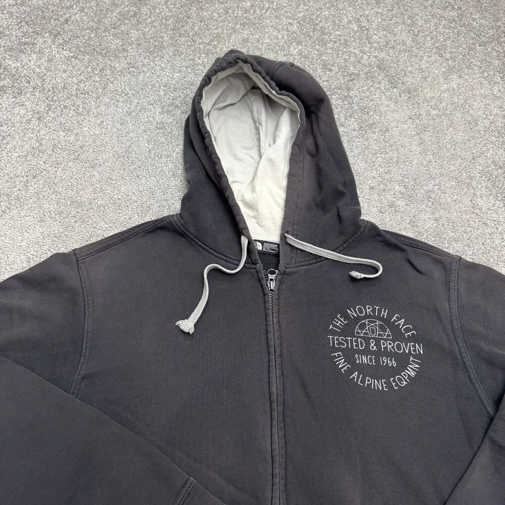 The North Face Fine Alpine Full Zip Hoodie Sweatshirt Mens XL Gray Fleece Casual